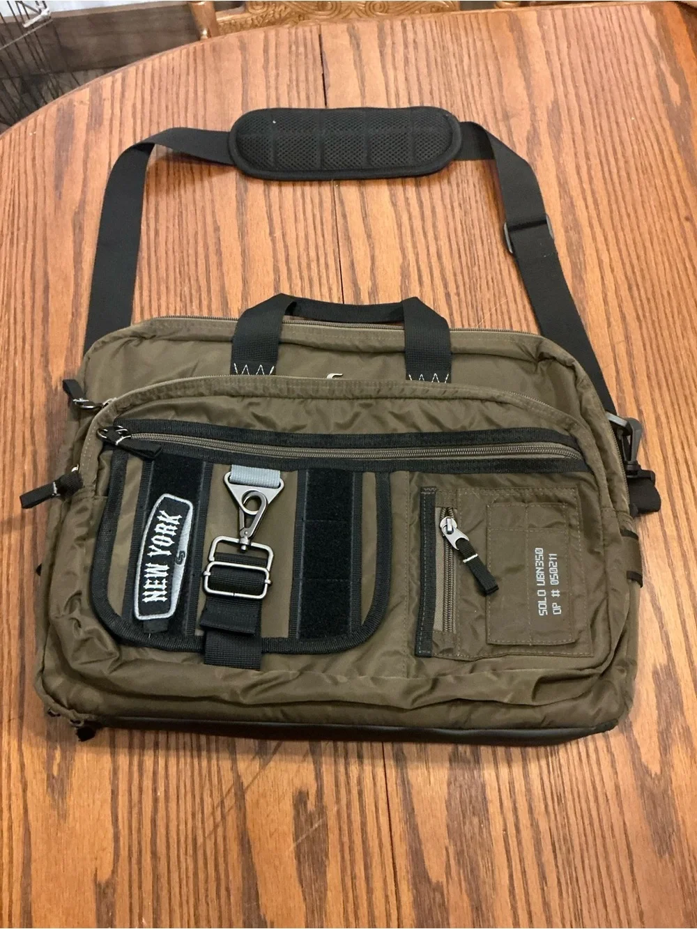Solo New York UBN350 Urban Hybrid Briefcase Backpack Messenger Bag - Olive/Brown